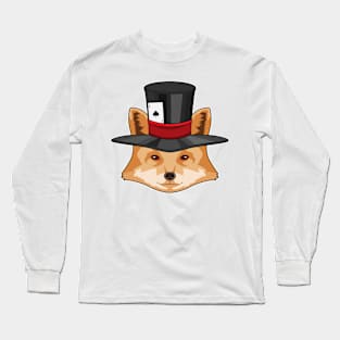 Fox at Poker with Poker card Long Sleeve T-Shirt